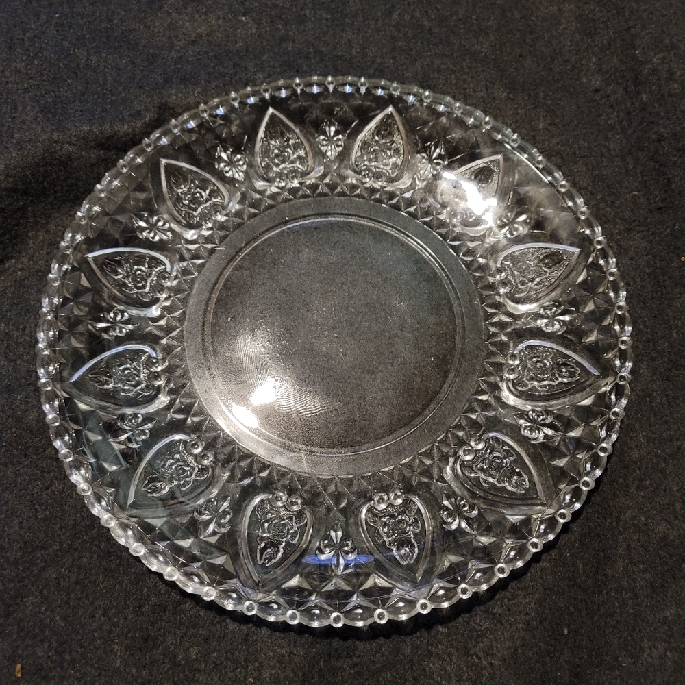 Vintage tabletops unlimited crystal glassware bohemia large serving platter